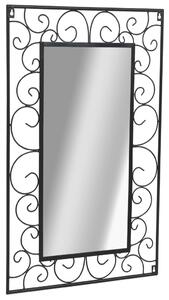 Oglindă de perete, negru, 50x80 cm, dreptunghiular