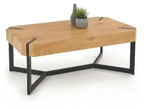 Masuta de cafea dreptughiulara LAVIDA, stejar auriu/negru, 110x60x43 c