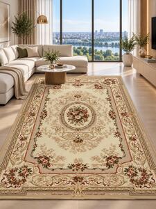 Covor Lotos 568-100, Marime 50 x 80 cm, Crem, Inaltime Fir 8 mm, Antialergic, Polipropilena, Living, Dormitor, Sufragerie, Birou 50 x 80