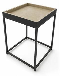 Masuta YAVA, stejar natural/negru, 42x42x49 cm