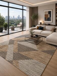 Covor Daffi 13126, Marime 60 x 110 cm, Maro, Inaltime Fir 6 mm, Antialergic, Polipropilena, Living, Dormitor, Sufragerie, Birou 60 x 110