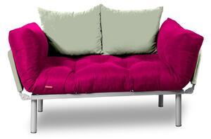 Canapea extensibila Gauge Concept, Pink Cream, 2 locuri, 190x70 cm, fier/poliester