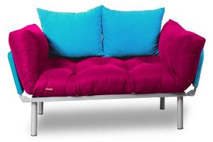 Canapea extensibila Gauge Concept, Pink Turquoise, 2 locuri, 190x70 cm, fier/poliester