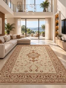 Covor Lotos 523-100, Marime 50 x 80 cm, Bej, Crem, Inaltime Fir 8 mm, Antialergic, Polipropilena, Living, Dormitor, Sufragerie, Birou 50 x 80