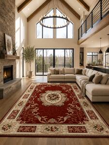 Covor Lotos 542-220, Marime 50 x 80 cm, Rosu, Inaltime Fir 8 mm, Antialergic, Polipropilena, Living, Dormitor, Sufragerie, Birou 50 x 80