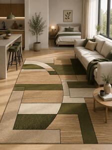 Covor Lotos 538-836, Marime 80 x 150 cm, Verde, Inaltime Fir 8 mm, Antialergic, Polipropilena, Living, Dormitor, Sufragerie, Birou 80 x 150