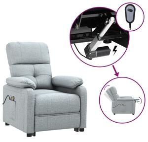 Fotoliu de masaj electric rabatabil, gri deschis, textil