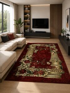 Covor Lotos 532-210, Marime 80 x 150 cm, Rosu, Inaltime Fir 8 mm, Antialergic, Polipropilena, Living, Dormitor, Sufragerie, Birou 80 x 150