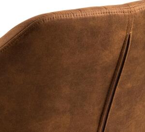 Scaun tapitat cu stofa si picioare din lemn Emilia Camel / Stejar, l57xA61xH83 cm