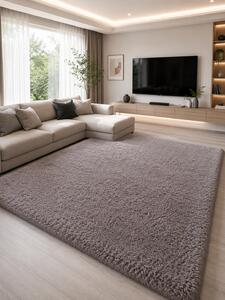 Covor Premium Belgian LOP 070, Marime 50 x 80 cm, Gri, Inaltime Fir 23 mm, Antiderapant, Antialergic, Poliester, Living, Dormitor, Sufragerie, Birou