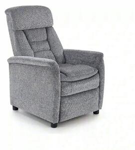 Fotoliu recliner JORDAN, gri/negru, stofa/plastic, 71x85/155x79/106 cm