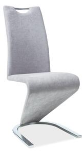 Scaun tapitat cu stofa si picioare metalice, Han-090 Gri Deschis / Crom, l43xA45xH102 cm