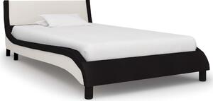 Cadru de pat, negru și alb, 90 x 200 cm, piele ecologică