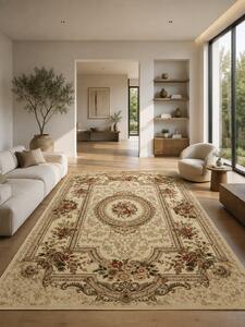 Covor Lotos 571-100, Marime 150 x 230 cm, Bej, Crem, Inaltime Fir 8 mm, Antialergic, Polipropilena, Living, Dormitor, Sufragerie, Birou 150 x 230