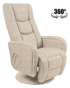 Fotoliu recliner PULSAR 2, bej, stofa clasica/metal, 68x85/135x85/106