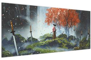 Tablou - Ilustrație a Grădinii de săbii (120x50 cm)