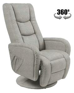 Fotoliu recliner PULSAR 2, gri, stofa clasica/metal, 68x85/135x85/106