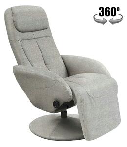 Fotoliu recliner OPTIMA 2, gri, stofa clasica/metal, 77x80/139x101/84