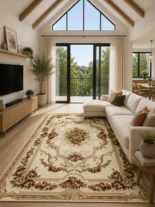 Covor Lotos 574-100, Marime 50 x 80 cm, Bej, Crem, Inaltime Fir 8 mm, Antialergic, Polipropilena, Living, Dormitor, Sufragerie, Birou 50 x 80