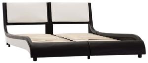 Cadru de pat, negru și alb, 120 x 200 cm, piele artificială