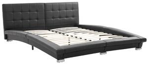 Cadru de pat, negru, 200 x 160 cm, piele ecologică