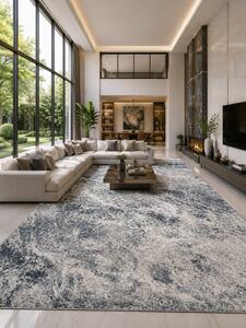 Covor Cappuccino 16100-613, Marime 60 x 110 cm, Gri, Inaltime Fir 6 mm, Antialergic, Polipropilena, Living, Dormitor, Sufragerie, Birou 60 x 110