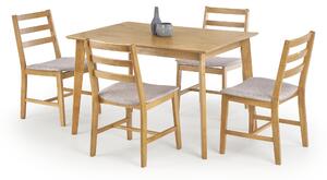 Set masa din lemn de cauciuc Corbyn Oak + 4 scaune Corbyn Oak, L120xl80xH75 cm