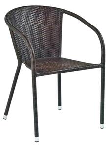 Scaun de ratan MIDAS, maro inchis, ratan sintetic/otel, 57x57x78 cm