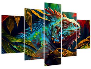 Tablou - Iguana colorată (150x105 cm)