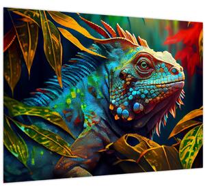 Tablou - Iguana colorată (70x50 cm)