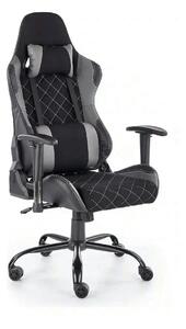 Scaun gaming DRAKE, negru/gri, stofa, 69x62x127/134 cm