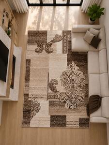 Covor Cappuccino 16009-12, Marime 80 x 150 cm, Maro, Inaltime Fir 7 mm, Antialergic, Polipropilena, Living, Dormitor, Sufragerie, Birou 80 x 150