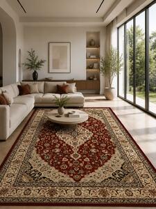 Covor Lotos 1540-200, Marime 80 x 150 cm, Grena, Rosu, Inaltime Fir 8 mm, Antialergic, Polipropilena, Living, Dormitor, Sufragerie, Birou 80 x 150