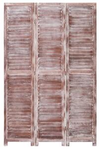 Paravan de cameră cu 3 panouri, maro, 105 x 165 cm, lemn