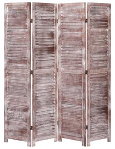 Paravan de cameră cu 4 panouri, maro, 140 x 165 cm, lemn