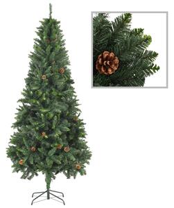 Brad de Crăciun artificial cu conuri de pin, verde, 210 cm