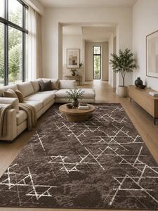 Covor Mira 24032-430, Marime 50 x 80 cm, Maro, Inaltime Fir 6 mm, Antialergic, Polipropilena, Living, Dormitor, Sufragerie, Birou 50 x 80