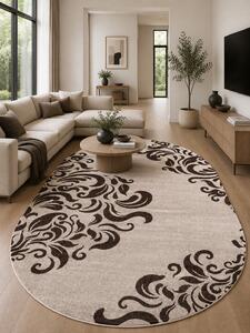 Covor Oval Mira 24031-243, Marime 50 x 80 cm, Maro, Inaltime Fir 6 mm, Antialergic, Polipropilena, Living, Dormitor, Sufragerie, Birou 50 x 80
