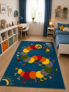 Covor Camera Copii Omida 11057-140, Marime 160 x 230 cm, Multicolor, Inaltime Fir 9 mm, Antialergic, Polipropilena, Gradinita, Cresa, Loc de Joaca 160