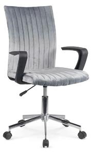 Scaun de birou DORAL, gri/negru/crom, stofa catifelata/metal, 55x58x88
