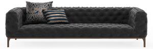 Canapea fixa Fashion, Ndesign, 3 locuri, 235x100x71 cm, lemn, gri