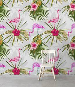 Fototapet Flamingos tropical