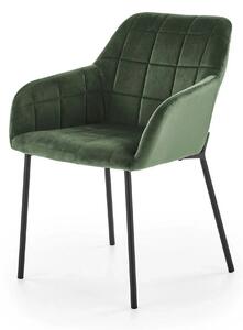 Scaun K305, verde inchis/negru, stofa catifelata/metal, 58X57X80 cm