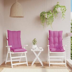 Perne de scaun cu spătar înalt, 2 buc, roz, țesătură Oxford