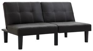 Canapea cu 2 locuri, negru, piele ecologică