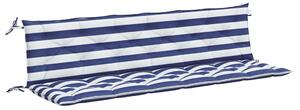 Perne bancă, 2 buc, dungi albastre și albe, 200x50x7 cm, textil
