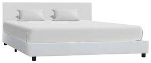 Cadru de pat, alb, 160x200 cm, piele ecologică