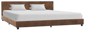 Cadru de pat, maro, 180x200 cm, piele întoarsă ecologică