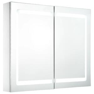Dulap de baie cu oglindă și LED, 80 x 12,2 x 68 cm