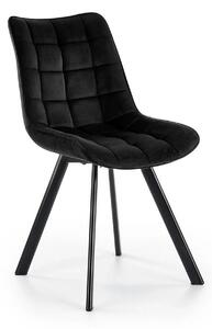 Scaun tapitat modern K332, negru, stofa catifelata/metal, 46x61x84 cm